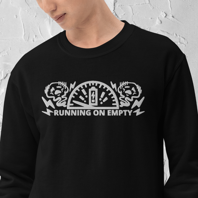 Running On Empty Embroidered Sweatshirt