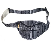 Image 3 of HANDWOVEN COTTON HEMP FANNY PACK BLACK AND WHITE
