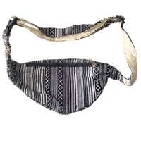 Image 2 of HANDWOVEN COTTON HEMP FANNY PACK BLACK AND WHITE