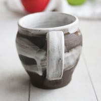 Image 3 of Dark Chocolate and Marshmallow Glazed Coffee Cup, Handmade Mug Organic Feel, Made in USA