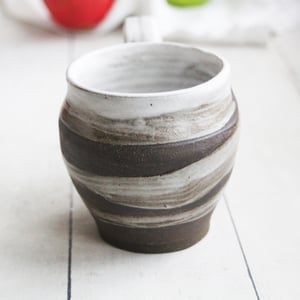 Image of Dark Chocolate and Marshmallow Glazed Coffee Cup, Handmade Mug Organic Feel, Made in USA