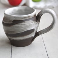 Image 1 of Dark Chocolate and Marshmallow Glazed Coffee Cup, Handmade Mug Organic Feel, Made in USA