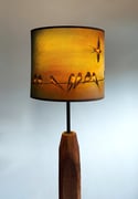 'Swallows' Drum Lampshade by Lily Greenwood (20cm, Table Lamp or Ceiling)