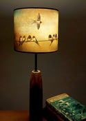 'Swallows' Drum Lampshade by Lily Greenwood (20cm, Table Lamp or Ceiling)