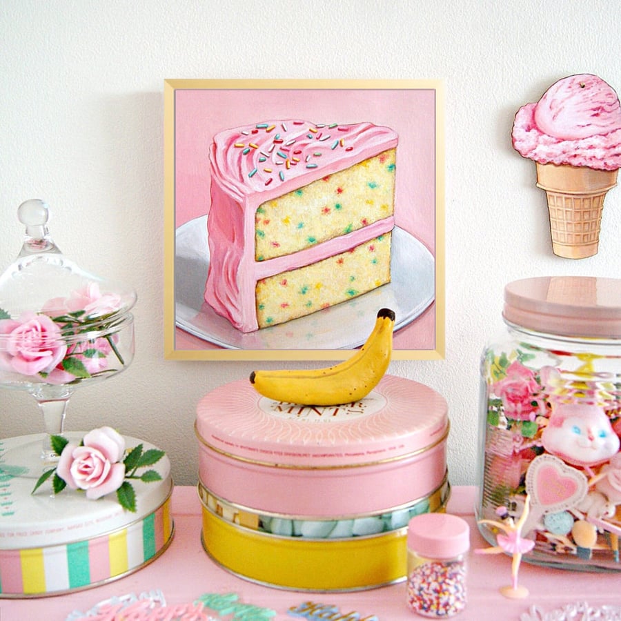 Image of  Pink Funfetti cake 8x8 print 