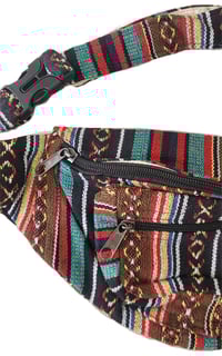 Image 2 of HANDWOVEN COTTON HEMP FANNY PACK COLORFUL