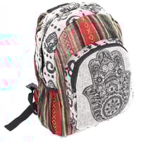 Image 1 of HANDWOVEN COTTON HEMP PALM MANDALA MINI BACKPACK