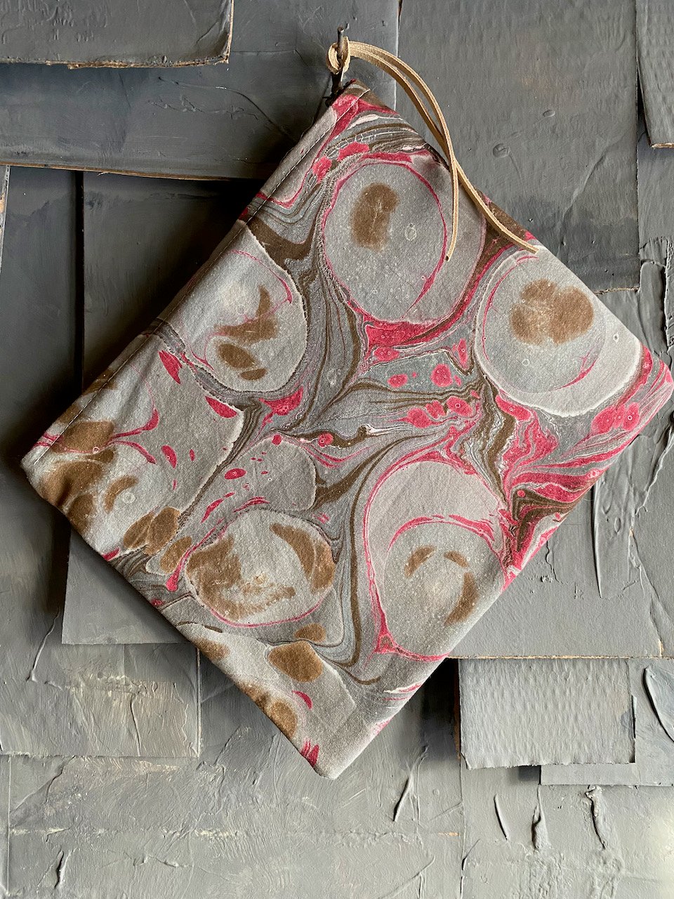 Image of hand marbled one of a kind pouch - no. 01