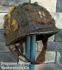 Image 1 of WWII M2 D-bale 101st Airborne 506th PIR Helmet Captain Front Seam Westinghouse Paratrooper Liner.