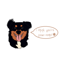 Image 3 of I Think You're Paw-some! - Dog Pun Sticker 