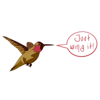 Image 2 of Just Wing It - Hummingbird Pun Sticker 5in