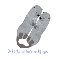 Image 2 of Otterly In Love With You - Otter Pun Sticker 3in