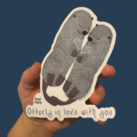 Image 1 of Otterly In Love With You - Otter Pun Sticker 3in