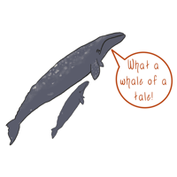 Image 2 of What A Whale Of A Tale - Whale Pun Sticker