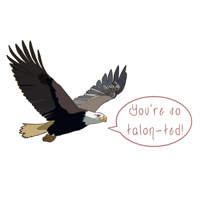 Image 2 of You're So Talon-ted! - Bald Eagle Pun Sticker