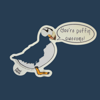 Image 2 of You're Puffin Awesome - Puffin Pun Sticker 3in