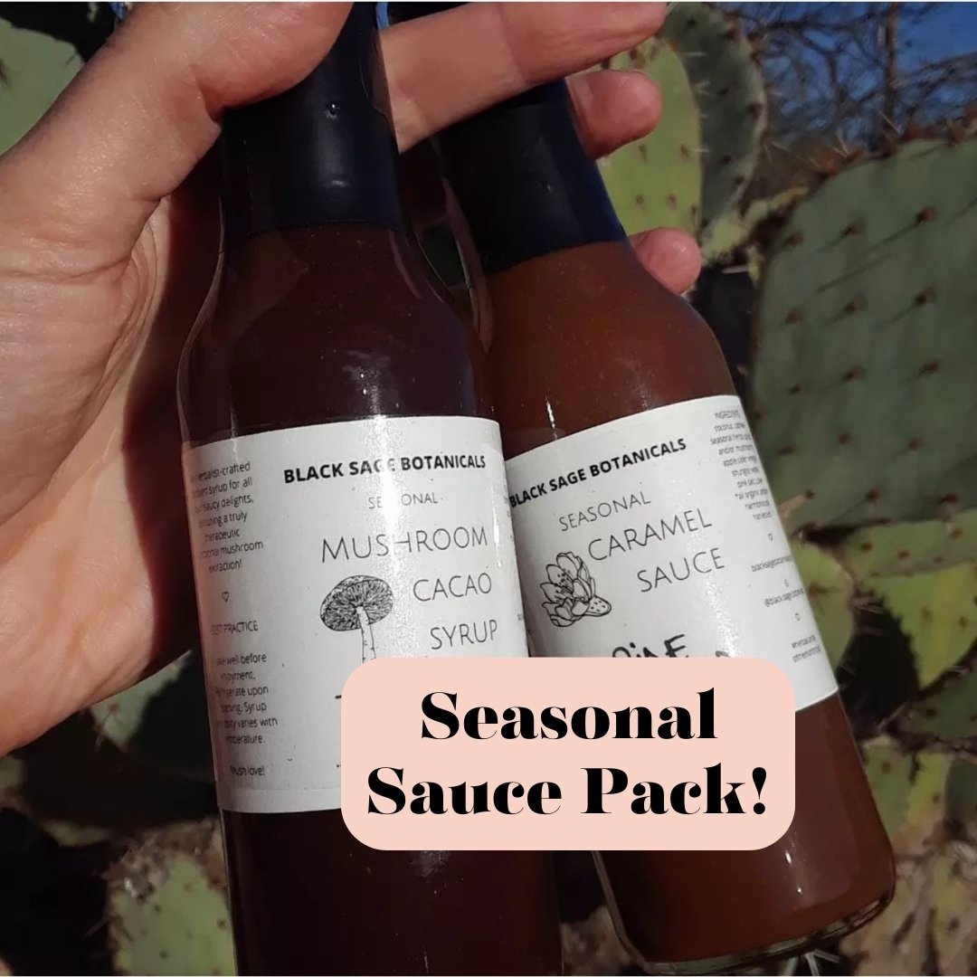 sauce pack • seasonal cacao syrup + caramel sauce duo | BLACK SAGE ...