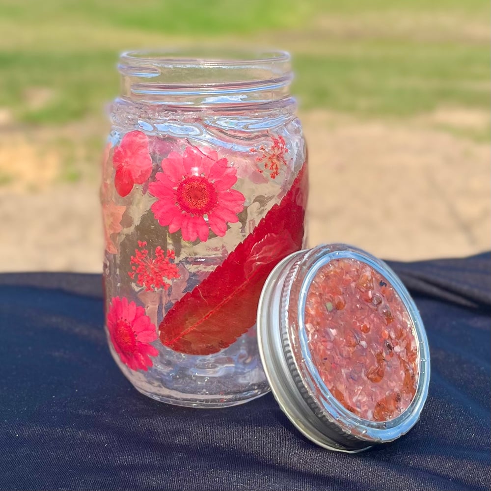 Image of red agate moon water jar