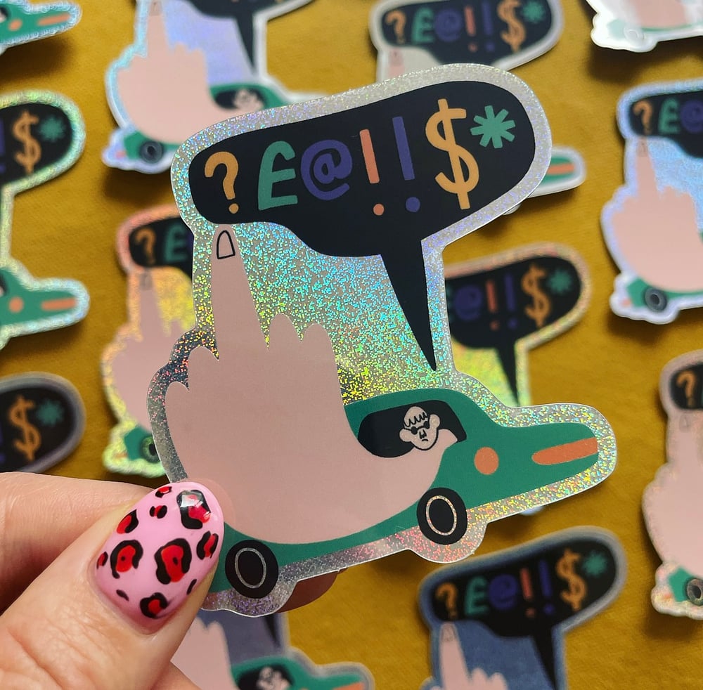 Image of Road Rage Glitter Sticker