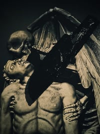 Image 2 of Black Santa Muerte bundle with excl print 'KISS OF DEATH' and handmade Obsidian dagger.