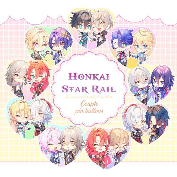 Image of 「PRE-ORDER」HSR ♥ Couple Pin Buttons
