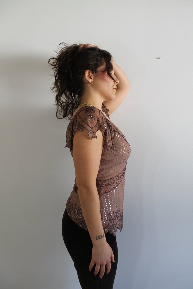 Y2K Monsoon Sequin Top