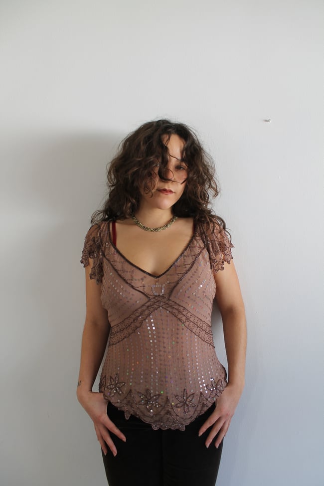 Y2K Monsoon Sequin Top