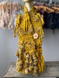 SALE Long Mustard Button Scarf