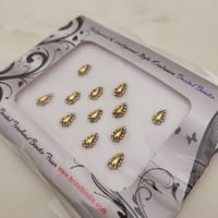 Image 2 of Tear Drop Shape Bindis in Gold color.