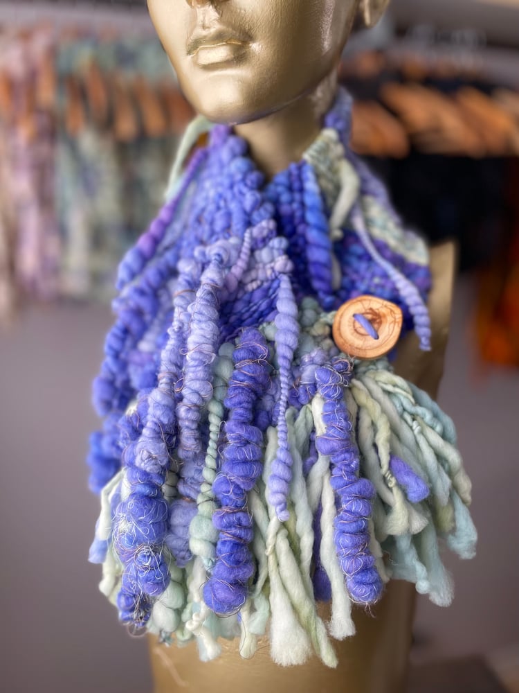Image of Small Periwinkle Button Scarf