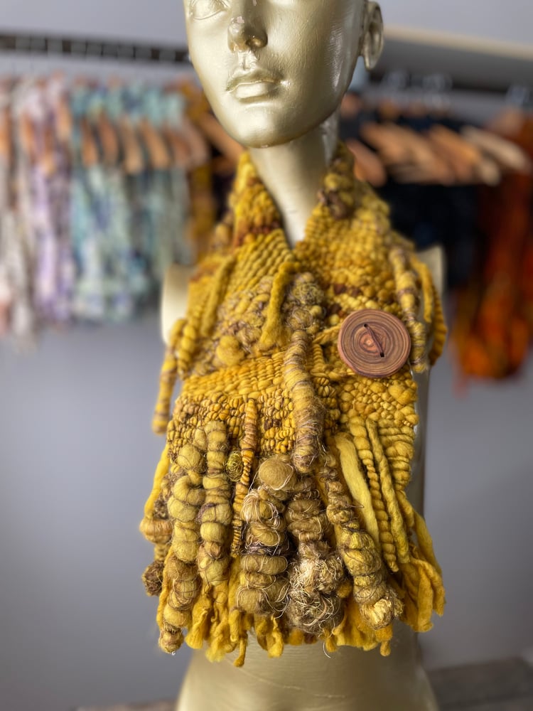 Image of Small Mustard Button Scarf