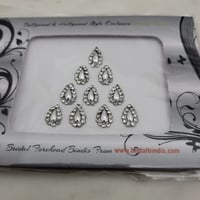 Image 3 of Tear Drop Shape Bindis in Silver color