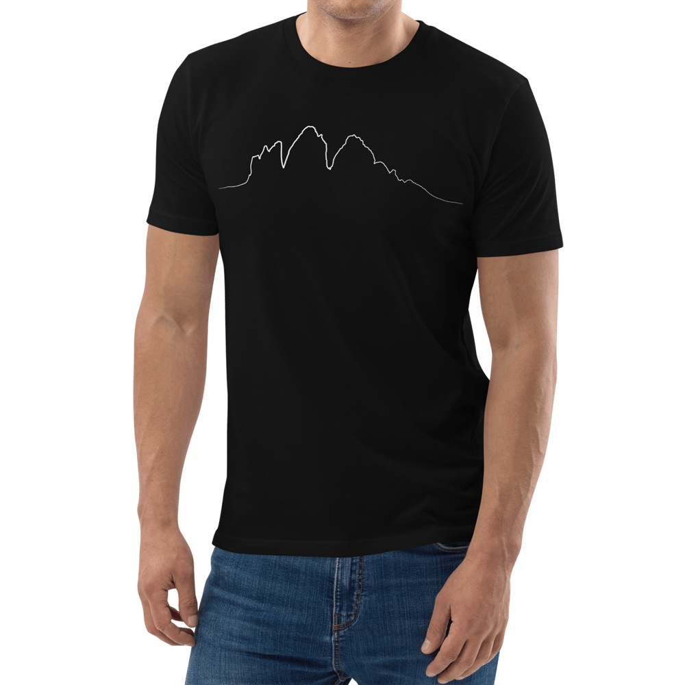 Tre Cime di Lavaredo PULSE T-shirt in Cotone Organico Unisex Nero / white