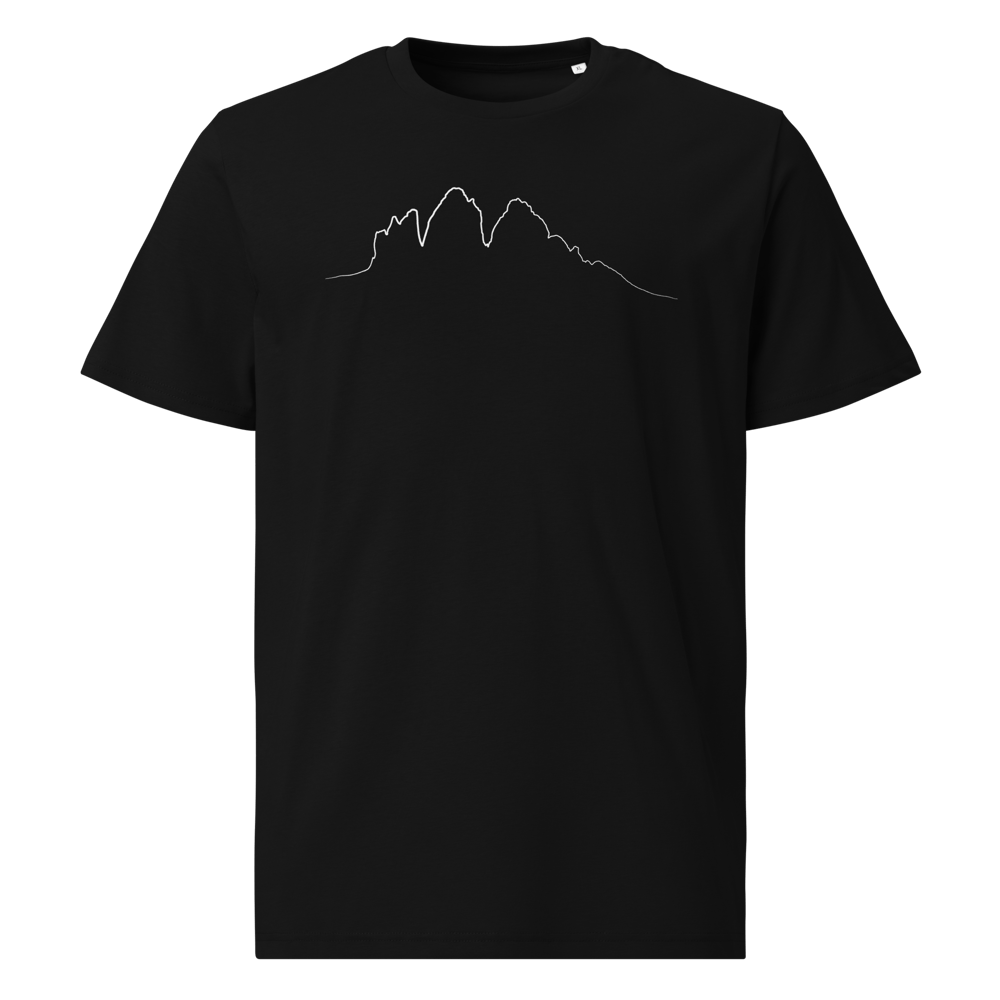 Tre Cime di Lavaredo PULSE T-shirt in Cotone Organico Unisex Nero / white