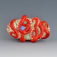 Image 3 of XXXL. Bright Orange Red-Spot 3D Octopus - Flamework Glass Sculpture