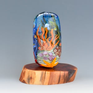Image of XXXXL. Tropical Coral Reef Aquarium Sculpture Bead - Flameworked Glass