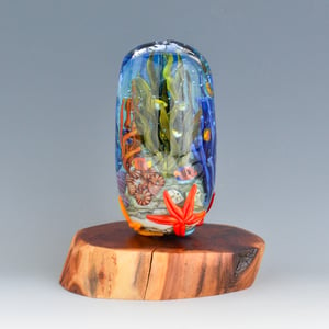 Image of XXXXL. Tropical Coral Reef Aquarium Sculpture Bead - Flameworked Glass