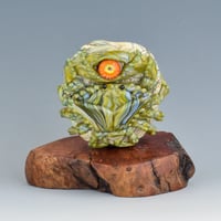 Image 1 of XL. Streaky Green Envy Crab - Flamework Glass Sculpture Bead
