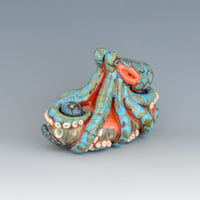 Image 5 of XXXL. Reticulated Coral 3D Octopus - Lampwork Glass Sculpture Bead