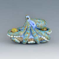 Image 4 of XXXL. Reticulated Periwinkle 3D Octopus - Flamework Glass Sculpture 