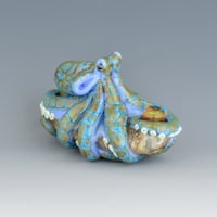 Image 1 of XXXL. Reticulated Periwinkle 3D Octopus - Flamework Glass Sculpture 