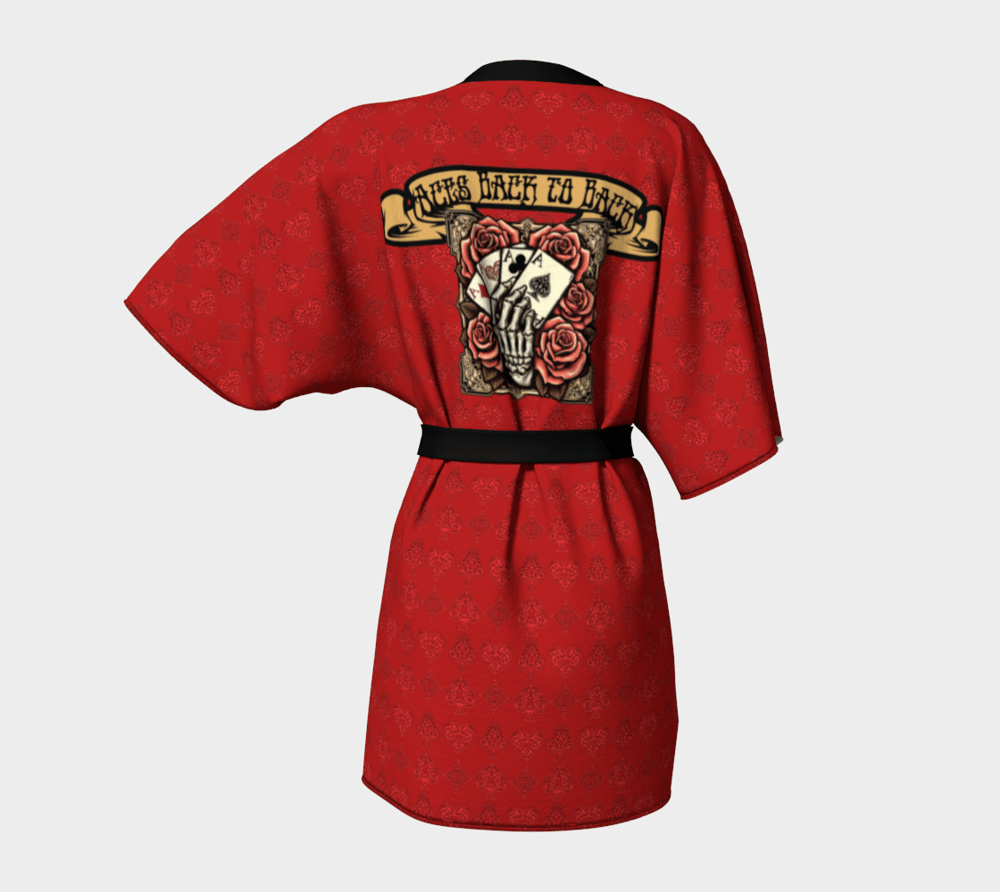 Image of Aces Back To Back silk Kimono