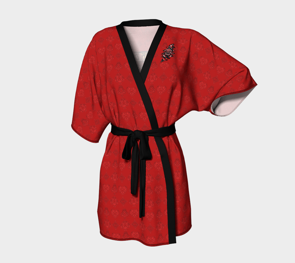 Image of Aces Back To Back silk Kimono