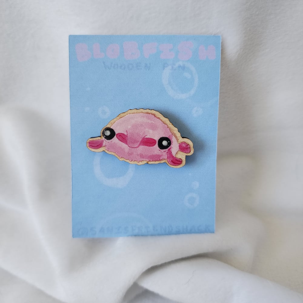 Image of Blobfish wooden pin 