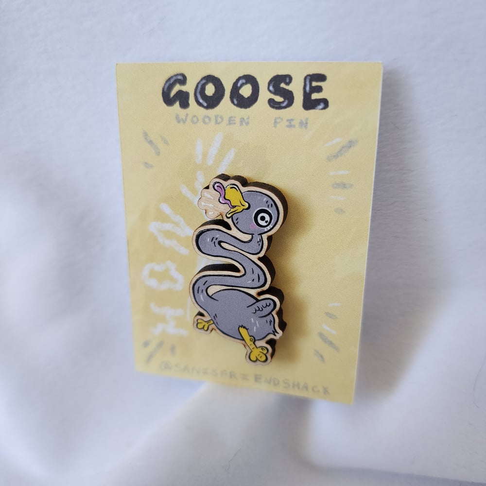 Image of Goose wooden pin 