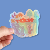 Image 1 of Holographic Mushroom Sticker