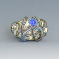 Image 3 of LG. Little Streaky Multicolor Octopus - Flameworked Glass Sculpture Bead