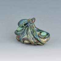 Image 1 of LG. Little Aura Blue Octopus - Flameworked Glass Sculpture Bead