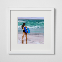 Image 4 of Girl With A Blue Boogie Board-Fine Art Print