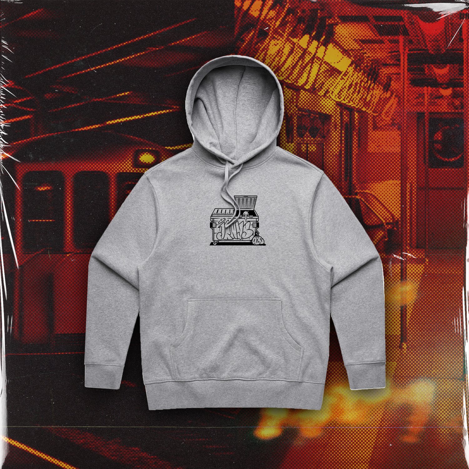 Image of BOMB THE STREETS Hood - Grey marle “PRE SALE”